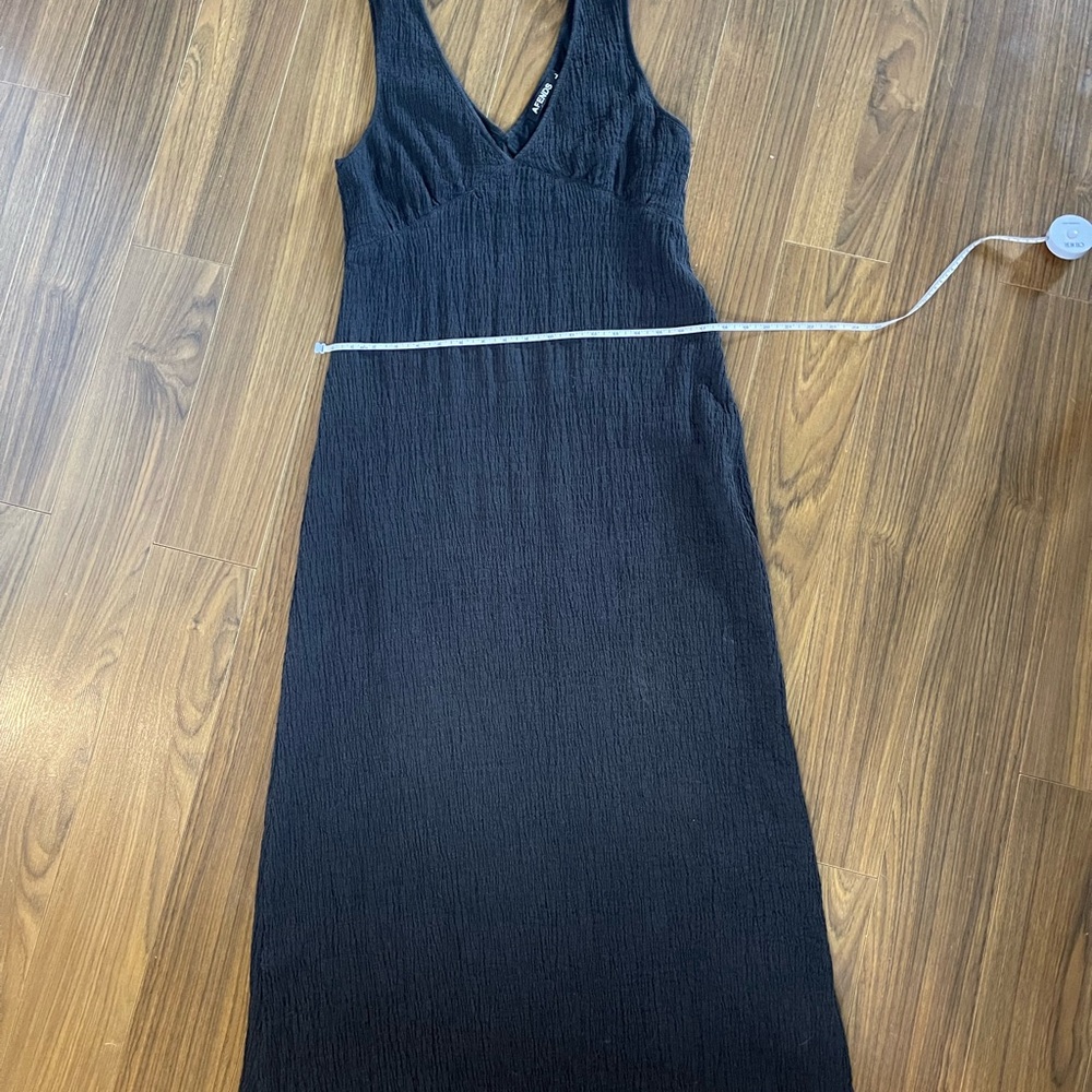 Afends Seersucker Maxi Dress Large Black